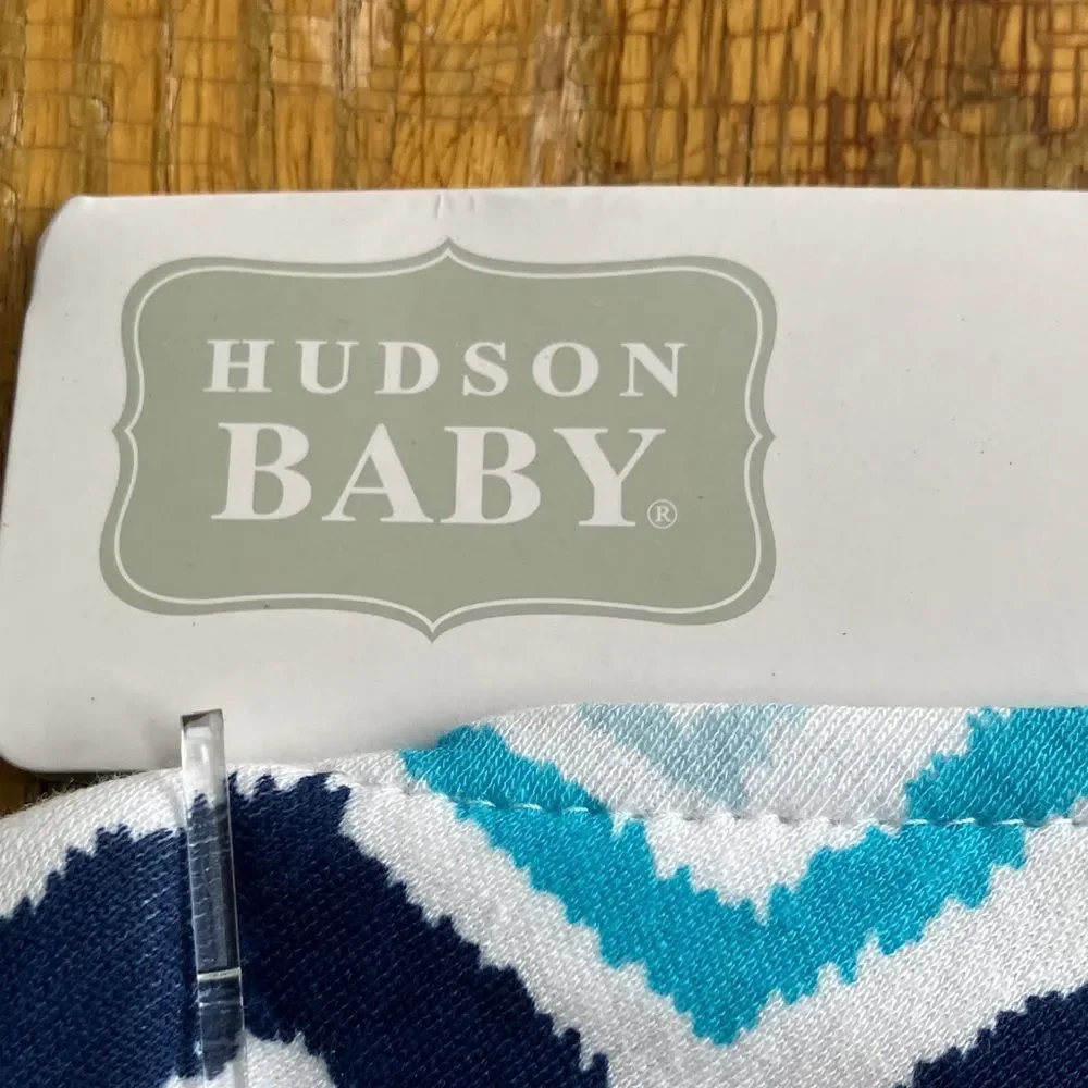Hudson Baby Chevron Bandana Bibs - Navy, Lime, and Light Blue